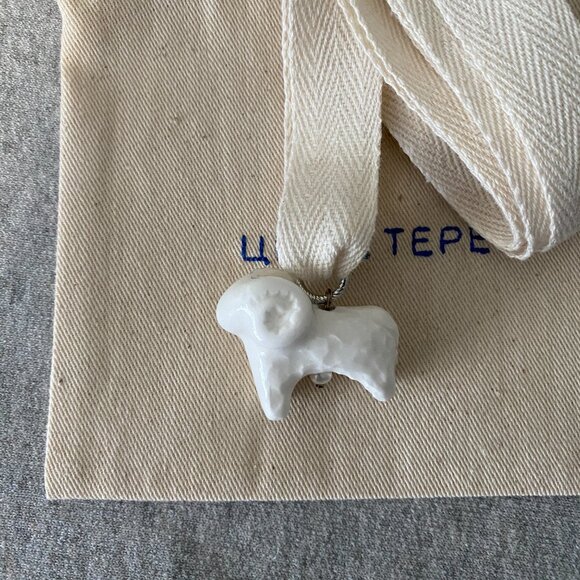 NWT Tsvite Teren [L Y U L I] Porcelain Sheep Pendant On A Cord - Picture 5 of 14